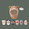 Plush Windproof Hat Thicken Kids One-Piece Hat Cute Cartoon Integrated Scarf Hat