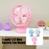 Miniature Electric Fan Model Figurine For 1/12 Doll House Landscape Realistic Design Cooling Fan Decorative Accessory