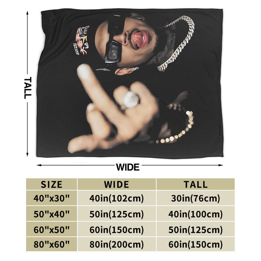 Funny Finger Chris Brown Blankets Fleece Printed Multi-function Lightweight Throw Blankets for Sofa Office Bedspread