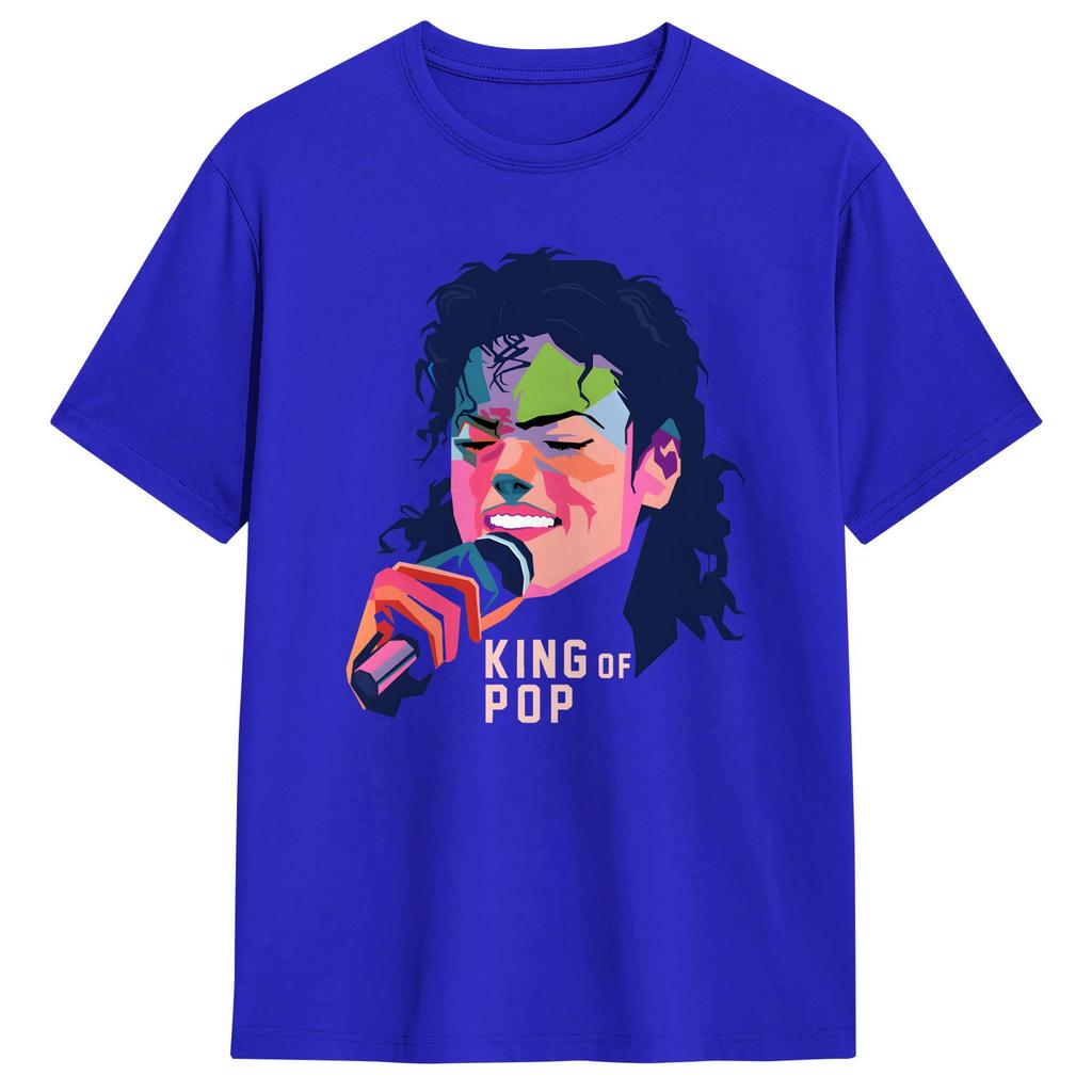 Pop Art Poster of MMichael JJackson TShirt Summer 100 Cotton TShirts For Unisexs Casual Tshirt ShortSleeve Y2K Basic Top Tees