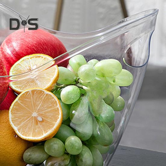 Ice Bucket Wine Bucket with Handles 4 Liter Clear Plastic Tub for Drinks Portable Ice Storage Container for Wine Champagne Beer