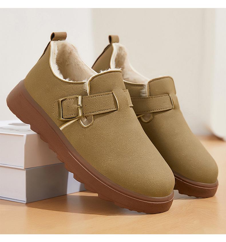 Women's Versatile Winter Ankle Boots, Fleece-Lined & Thickened, Comfortable Cotton Snow Boots, Cold-Proof Fashion Footwear