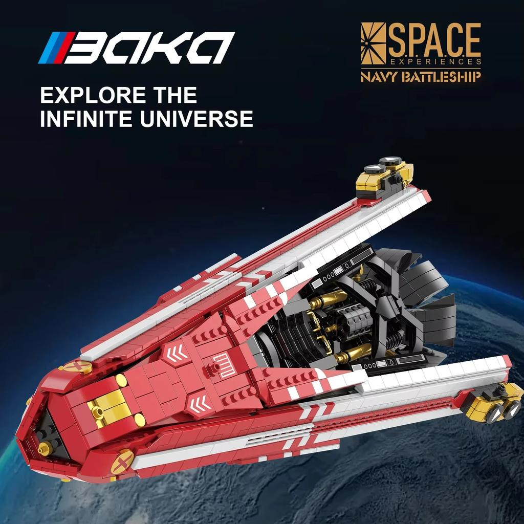 Space Battleship Building Blocks Creative Navy Battleship Fighter Model Bricks Desktop Decoration Diy Toy For Kids Holiday Gifts