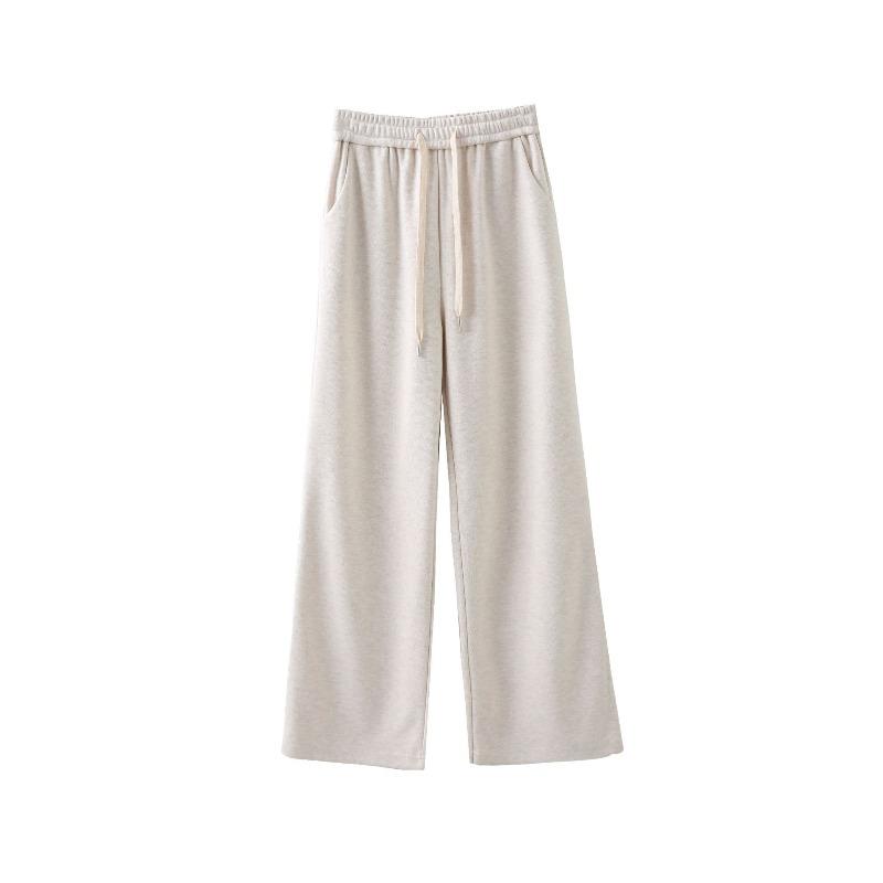 Acetate wool casual pants autumn and winter women's narrow straight wide-leg pants premium drape trousers