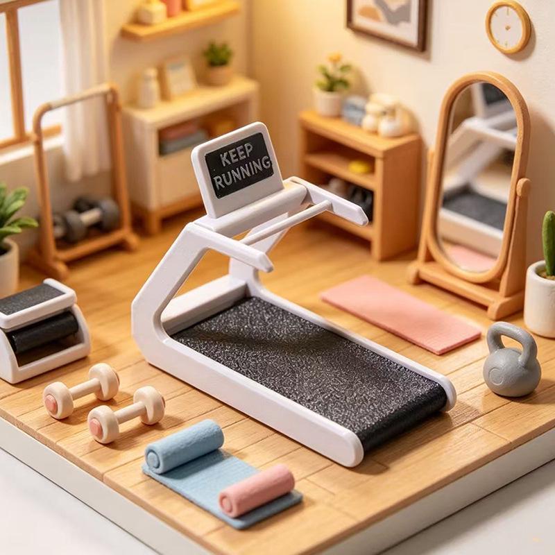 Miniature Dollhouse Treadmill Model: Simulation Fitness Equipment Ornament