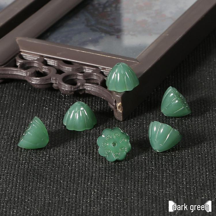 Lotus Pod Hairpin: Ancient Style, Imitation Jade, Lotus Pod Jewelry Loose Beads, DIY Glass Earring Materials