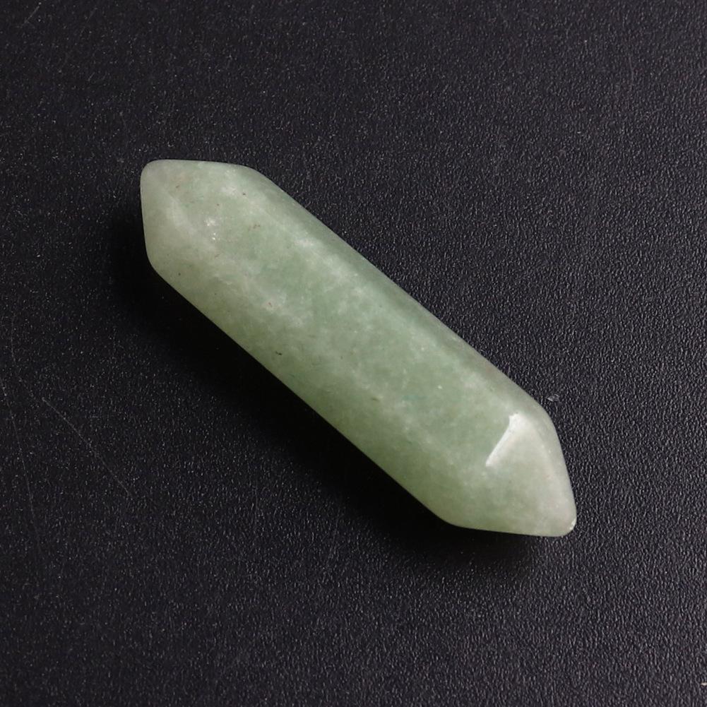 32x8mm Natural Crystal Hexagonal Bullet Pendant for Yoga Necklace