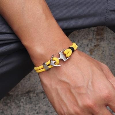 Marine-Stil nautischen Armband Silber Anker Hand Seil Männer Frauen Mode Doppelschicht Nylon Student Schmuck
