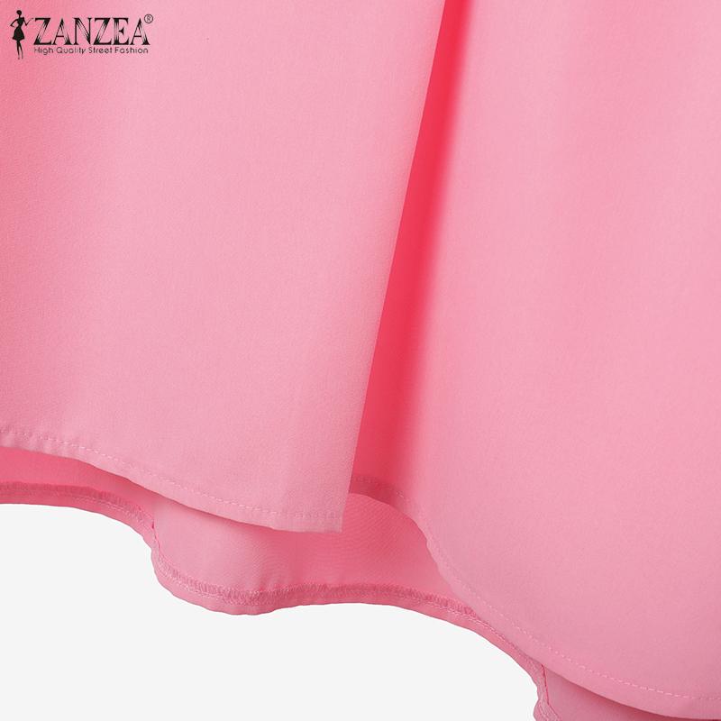 ZANZEA Women 3/4 Sleeve Long Blouse and Pants Casual Two Piece Suit Sets