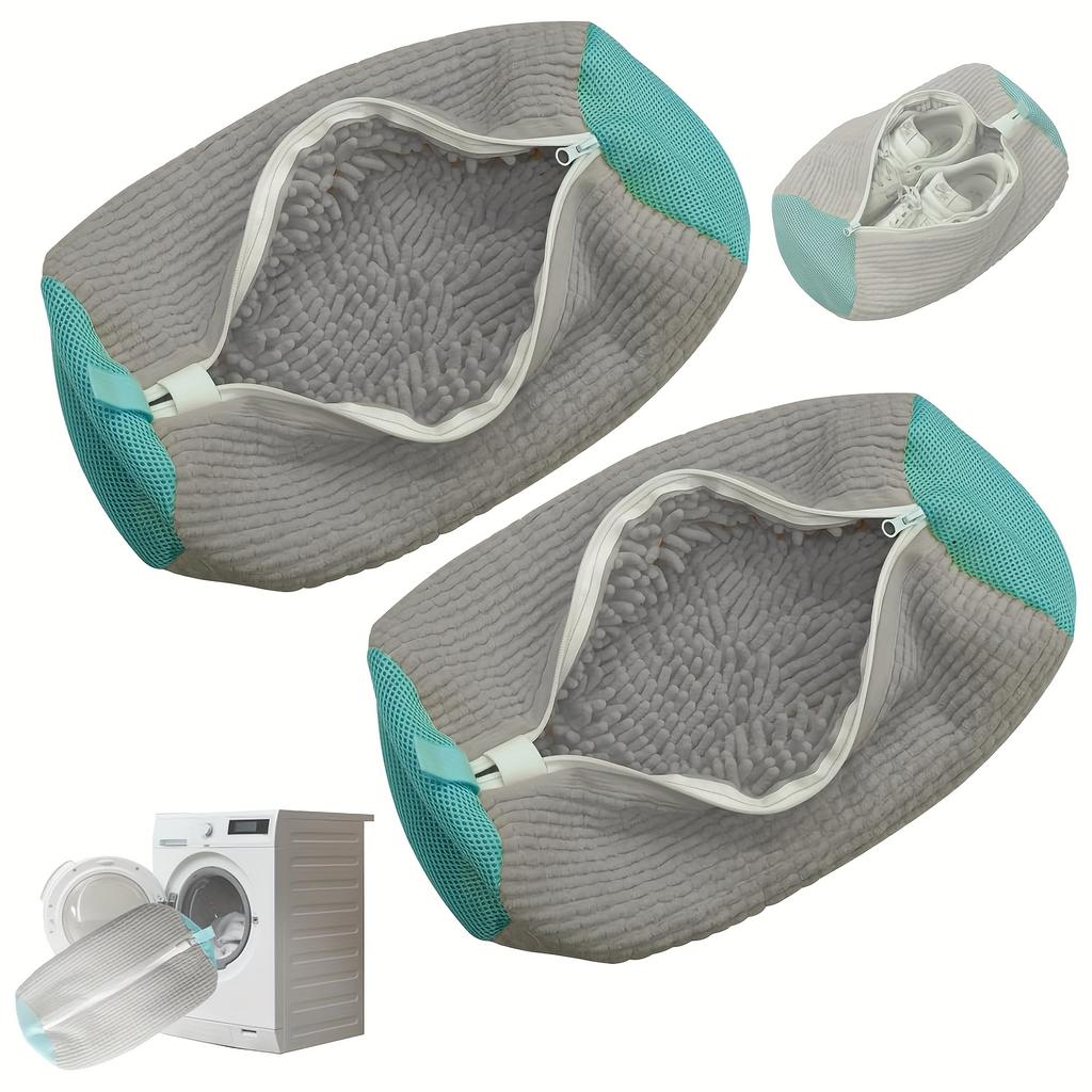 2pcs Shoe Washing Machine Bags, Reusable Sneaker Washing Bags for Washing Machine, Shoe Laundry Bags for Washer and Dryer, 360 Degree Deep Cleaning