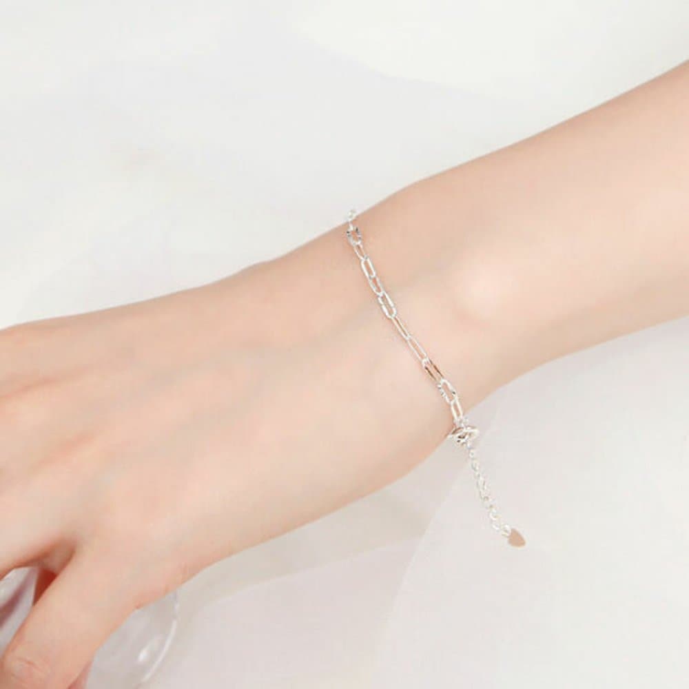 Shiny Modul 92.5 Silver Cutting Chain Daily Silver Bracelet