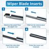 BFXM 4Pcs Wiper Blade Refill, 28 Inch DIY Adjustable Wiper Blade Refill | Universal Replacement for Front and Rear Windshield Wiper Baldes Rubber