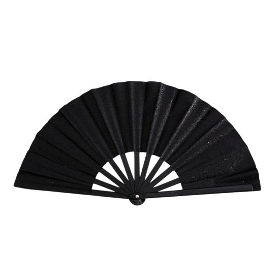 

Glitter Folding Fan Plastic Ribs Hand Held Fan Portable Summer Fan Decoration Dance Performance Props Party Accessories чёрный