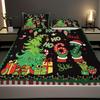 3Pcs Green Christmas Tree 67 Element Printed Coreless Bedsheet Set, Multi Size Bed Cover, Bedroom Bedding, Holiday Decorations