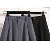 DIMANAF 2025 Spring Summer Women Plus Size New Skirts Vintage Elastic Solid Loose Pleated Skirts High Waist