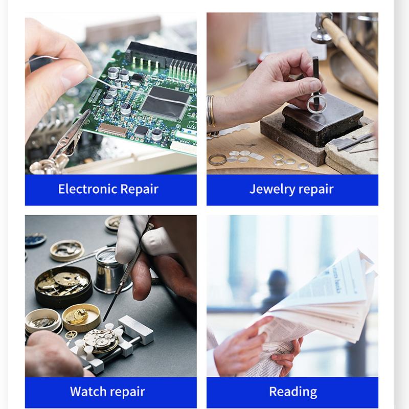 TUNGFULL Magnifying Glass with Led Lights Illuminated Magnifier Lamp Wearing Style 1.5x 2x 2.5x 3x 3.5x 8  Magnifying Headset