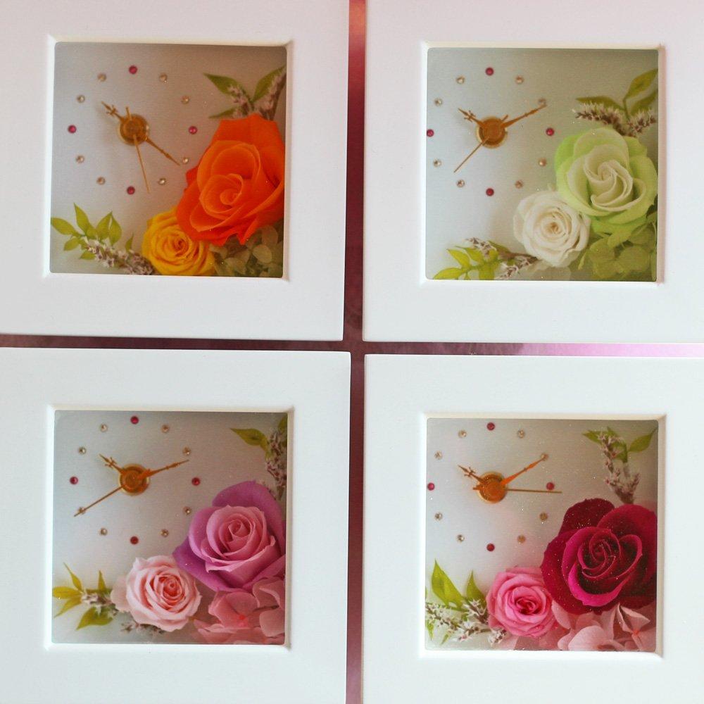 Azurosa Preserved Flower Frame Clock, Flower Clock Gift, Candy Rose, Rose, Hydrangea, Mango