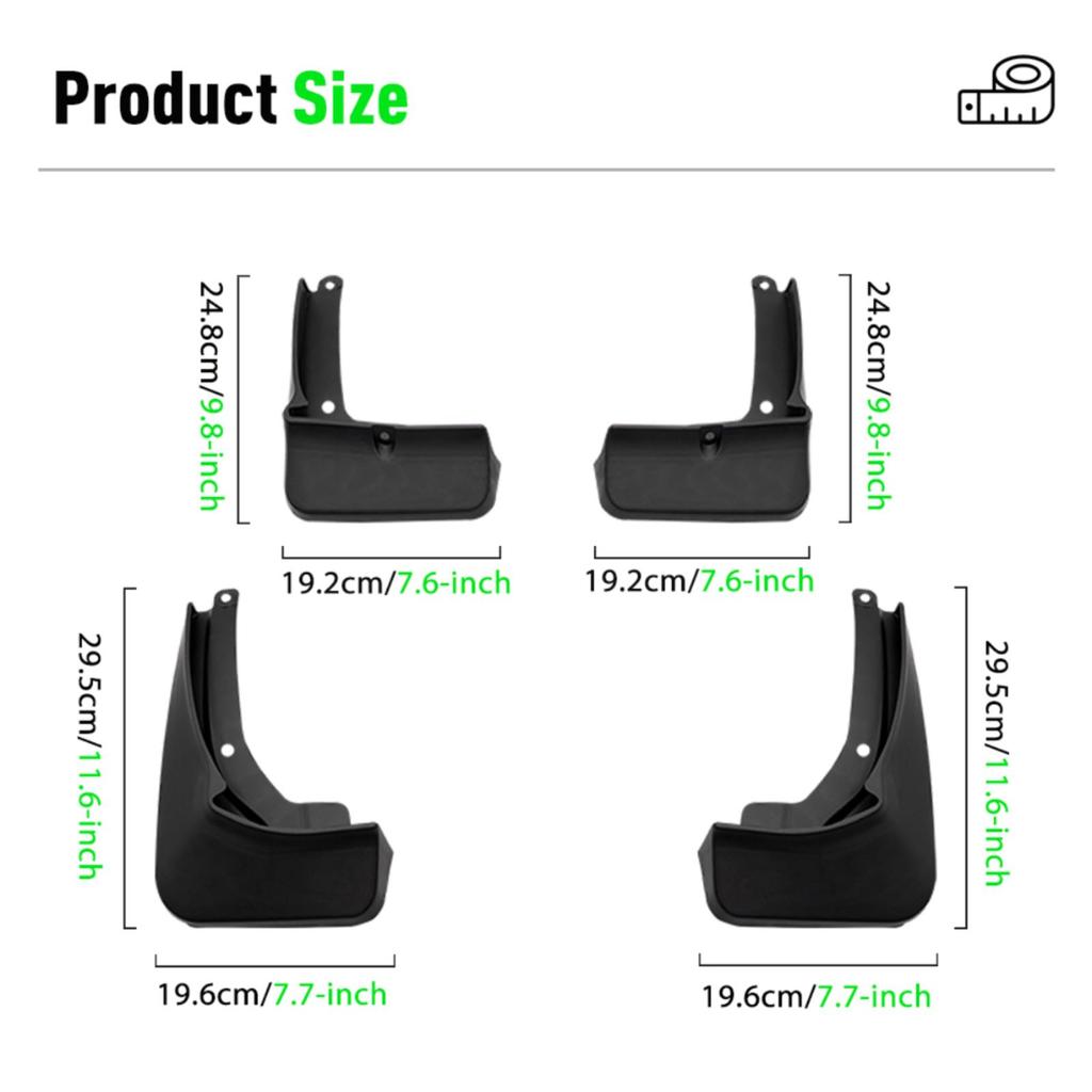 4PCS Car Mud Flaps Splash Guards Mudguards Car Mud Flaps Compatible with For Volkswagen ID.3 VW ID3 ID 3