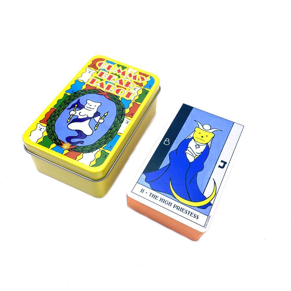 Gummy Bear Tarot Cards Metal Box With Colorful Foil Edges For Tarot Enthusiasts