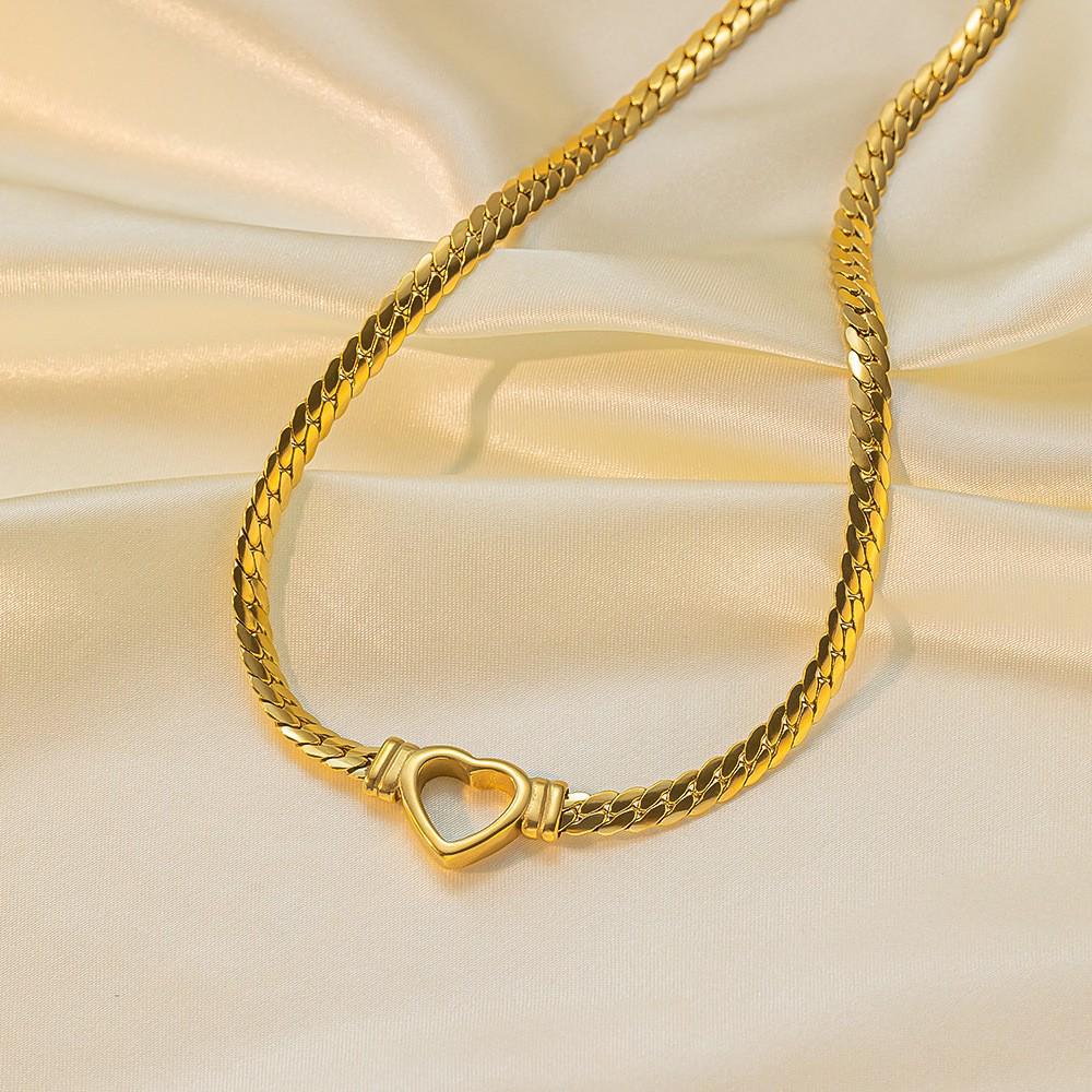 18K Gold Trendy Cuban Link Necklace: European & American Style, Non-Fading, Fashionable Personalized Chain, High-End Jewelry.