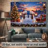 1Pcs Christmas Snowmen Sleigh Mountain Decoration Background Winter Backdrop For Photo Studio Photo Booth Party