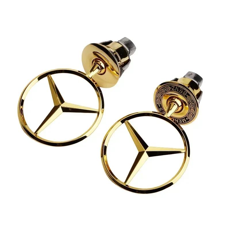 Autoaufkleber Für Mercedes Benz Stern Motorhaube - Emblem für Autohaube Vorne Chrom Logo Haubenmarkierung für Benz C E S Klasse W204 W205 W21