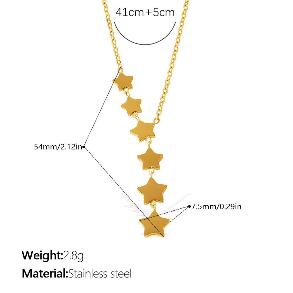 Romantic Fresh Star Tassel Pendant Earrings & Necklace, Light Luxury Niche Simple Jewelry Set