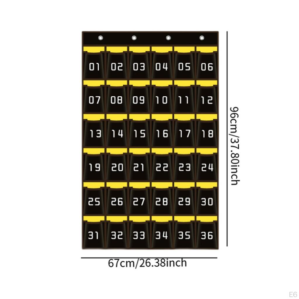 Classroom Pocket Chart Card Organizer Multipurpose Reusable Wall Hanging Storage Bag