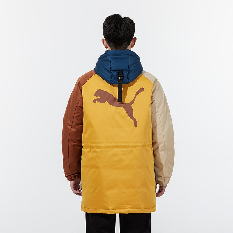 Puma Retro Colorblock Multi-Pocket Warm Mid-Length Hooded Down Jacket Men Outerwear Multicolor 534676-65