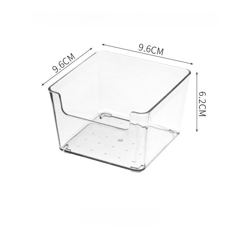 

6pcs Fashionable Transparent Plastic Storage Boxes, Drawer Organizers for Utensils, Stationery, Cosmetics, Snacks, Masks