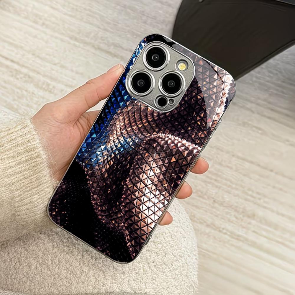 

Scale pattern Phone Case High-end Phone Case Electroplated Glass TPU PhoneCase for iPhone 17 16 15 14 13 12 11pm Pro Plus iPhone 17