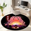 Classic Japanese-style Cartoon Demon Slayer Round Rug, Home Soft Decorative Anti-slip Yoga Mat and Chair Mat, Outdoor Floor Mat Carpet K17