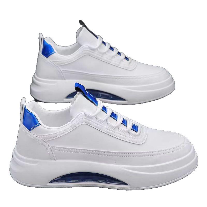 Men's Lightweight White Sneakers - Autumn Casual, Trendy & Breathable with Non-slip Thick Soles