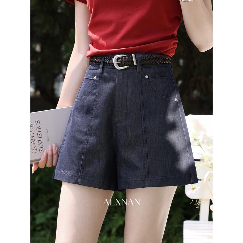 Women s Dark Blue Denim A-Line Shorts S