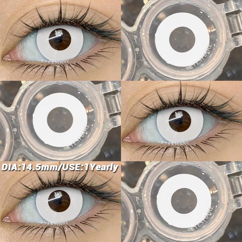 COD EYESHARE RAVEN BLACK Cosplay Contact Lenses Blood-red Halloween Eye Makeup Lens White/Black Crazy Cosplay Softlens