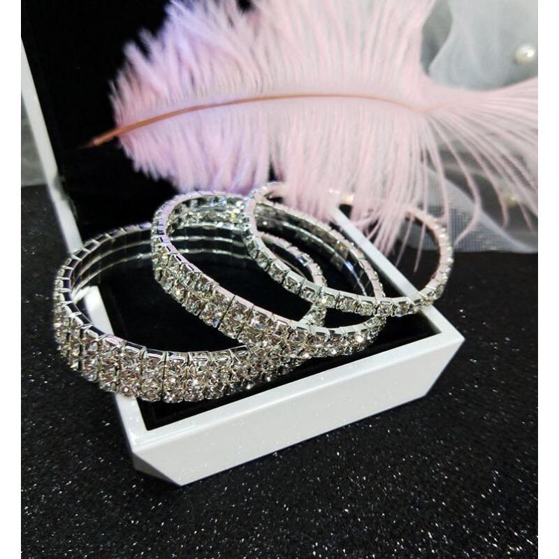 Diamond Versatile Temperament Bracelet for Women's Cold Style Fashion Bracelet Korean Version Simple and Versatile Elastic Bracelet