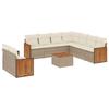 VidaXL Salon de Jardin avec Coussins 10 pcs, Canapés de Terrasse, Ensemble de Meubles de Patio, Mobilier d'Extérieur, Beige 3227787