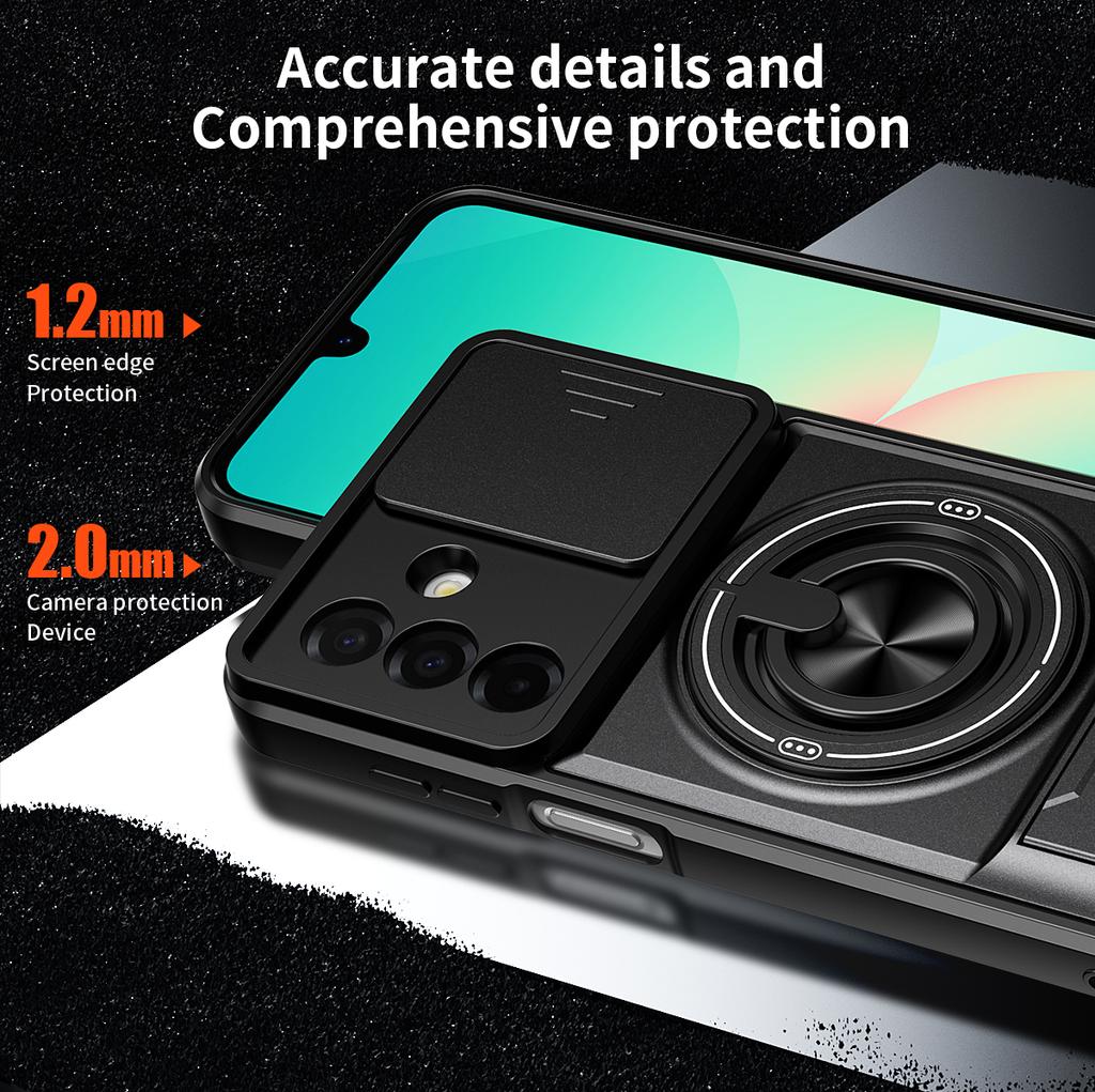 A26 5G Armor Hülle Für Samsung Galaxy A26 5G Hülle Stoßfest Schiebbarer Linsenschutz Handyhülle Für Samsung A26 5G Hülle Mit Ring