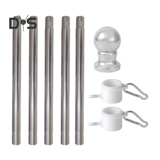 Vlajková tyč Kovová vlajka, která se nezamotá, odolná vůči povětrnostním vlivům Venkovní vlajková tyč Snadná montáž Segmentové vlajkové tyče pro obytné domy s verandou