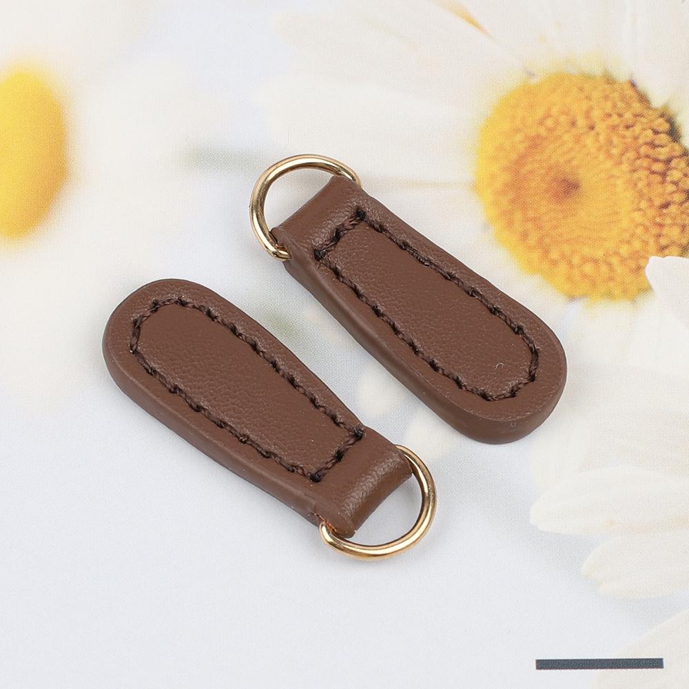 5 Stück Echtes Leder Reißverschluss Zipper Puller Kopf für Rucksack Reißverschluss Schnalle Anhänger Zuglasche DIY Nähen Kleidung Tasche Zubehör