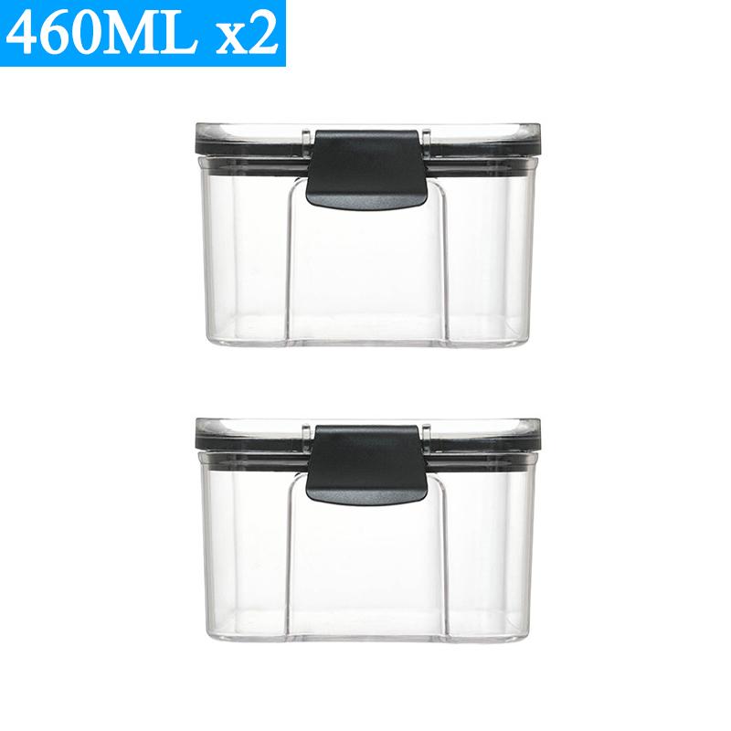 460-1800ML 2-4PCS PET Plastic Food Containers Set Transparent Stackable Dry Large Food Storage Box Bottle Kitchen Noodles Sealed