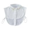 High-Quality Luxury Detachable Fake Collar Pearl Rhinestones Designs White Black Neckline Half Shirt