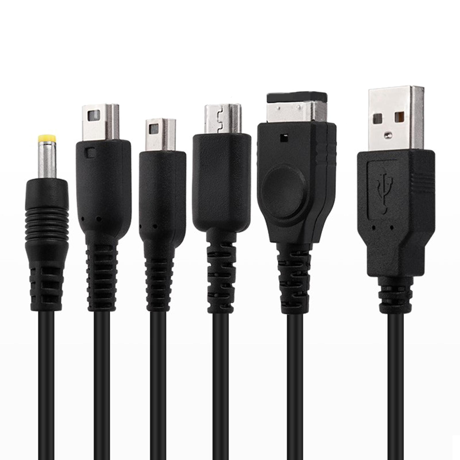 

USB-кабель для зарядки, универсальное зарядное устройство 5-в-1 для NDSL/WiiU/New 3DS XL 2DS DsiXL для NDS/GBASP/PSP1000