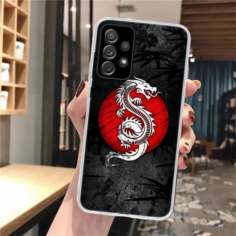 Japanese Dark Dragon Tattoo Phone Case For Samsung Galaxy A56 A55 A54 A53 A16 A15 A14 A13 A36 A35 A34 A33 A26 A25 A24 A23 A05S A