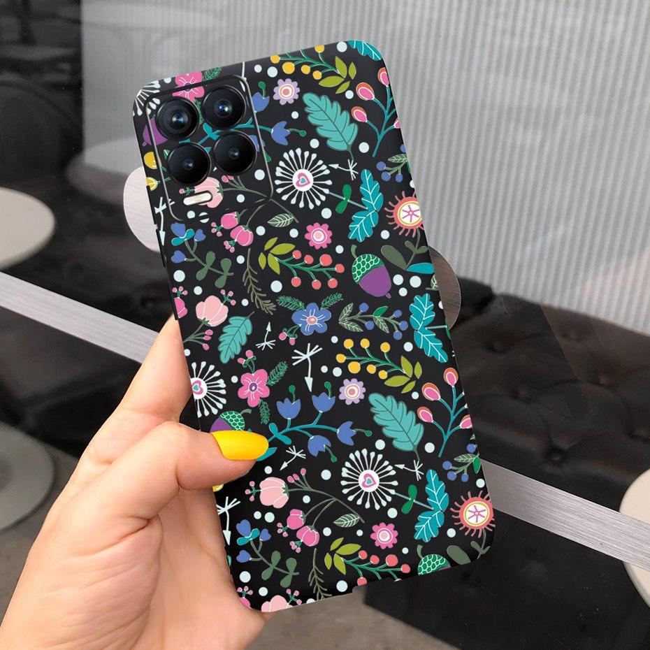For Realme 8 Case Lavender Sunflower Silicone Back Cover For Realme 8 Pro 8i Realme8 4G RMX3085 Soft TPU Phone Case Luxury Coque