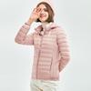 Light down jacket women's short autumn and winter new hooded jacket large size% white duck down removable cap