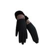 Snowflake Flannel Warm Gloves For Women With Touchscreen Functionality For Commuting