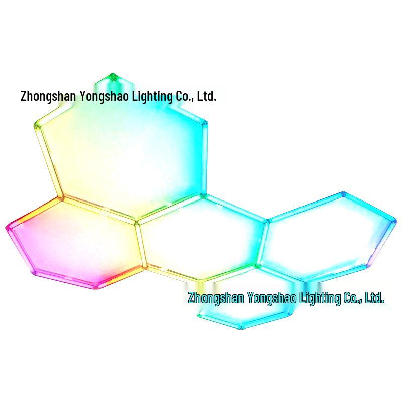 

2025 New Waterproof LED Hexagonal Honeycomb Workstation Light for Gym, Garage, Shop, and Car Wash 220V