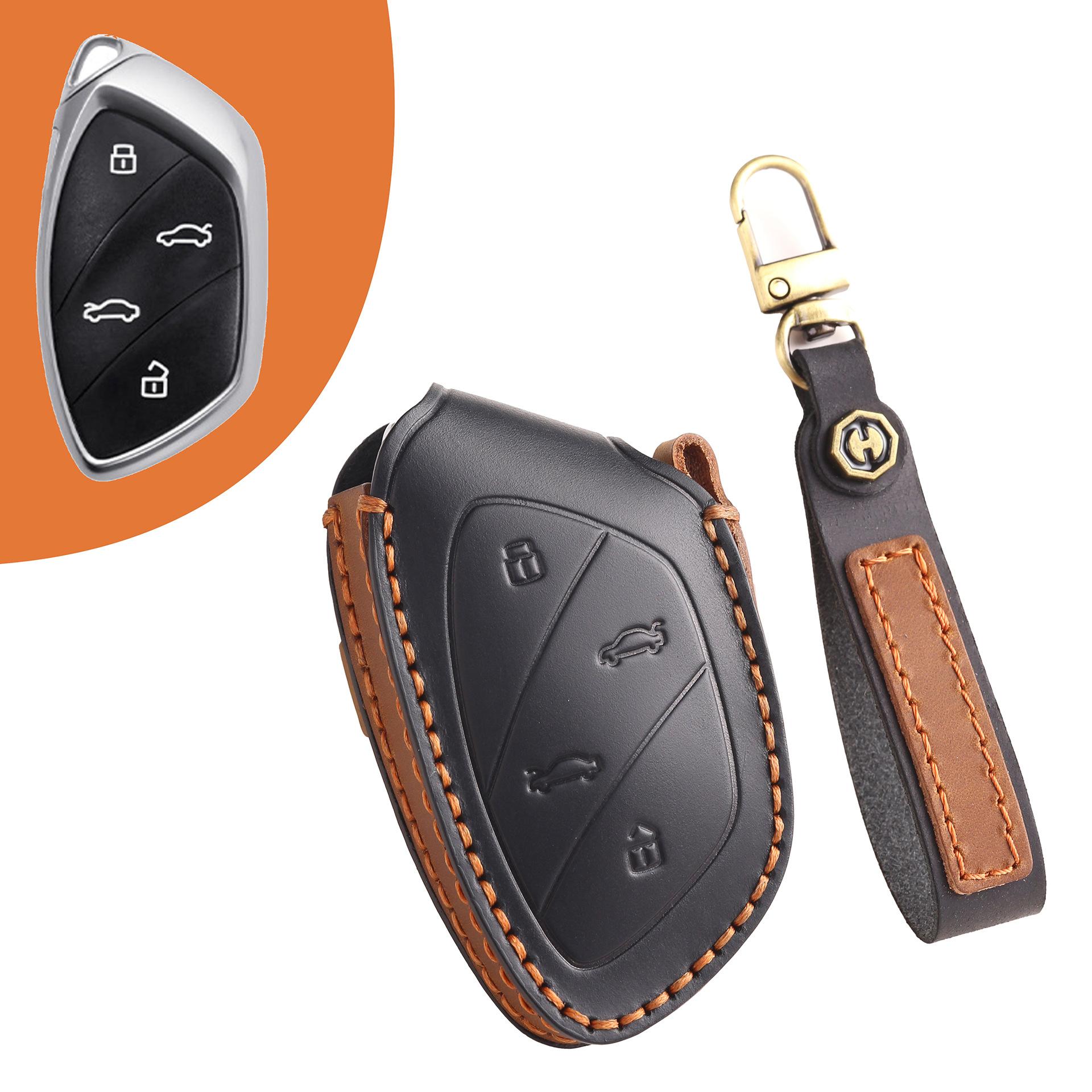 

Suitable for 21 Roewe Ei5 key sets, men s and women s MARVEL X protective case, Feifan marvel r genuine leather bag buckle. чёрный