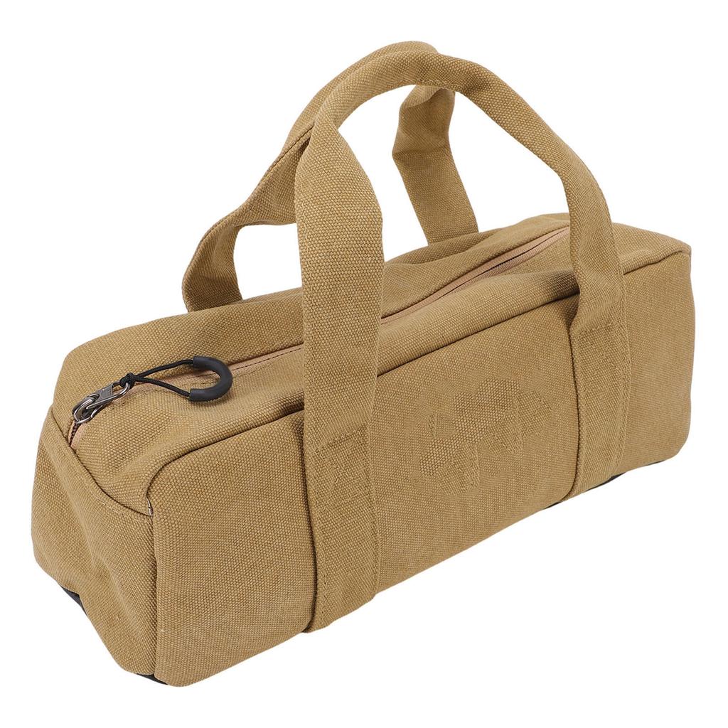 Tent Stake Storage Bag Canvas Portable Handheld Large Capacity Peg Nail Utility Bag for Camping Hiking